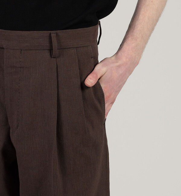 TOMORROWLAND MENS「ヘンプコットン 2プリーツ ワイドスラックス」|スラックス|