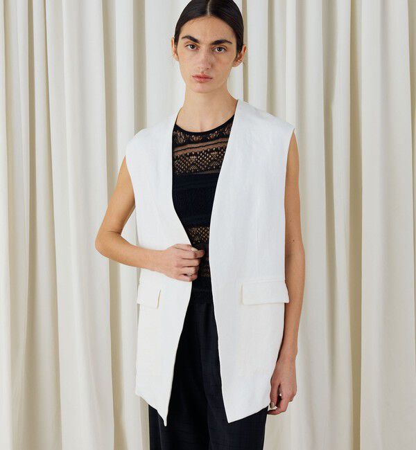 DES PRES「ファブリックコンビ Vカラージレ」|ベスト・ジレ|