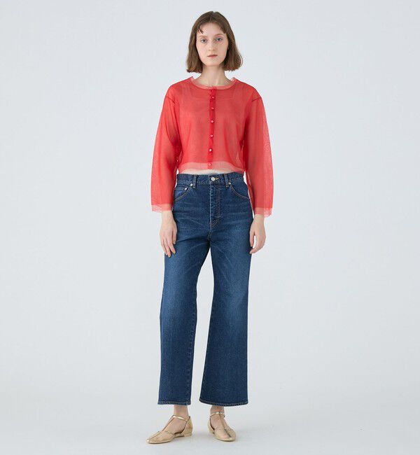 MACPHEE「シアーレイヤー クルーネックカーディガン」|カーディガン|