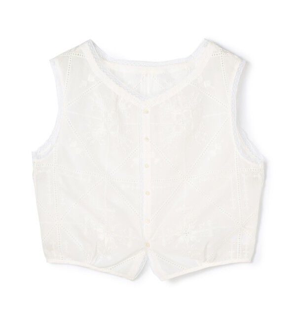 MACPHEE「ビンテージエンブロイダリー ショートブラウス」|シャツ・ブラウス|11 ホワイト