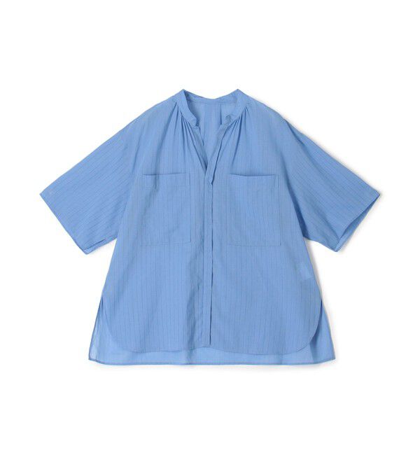 MACPHEE「ドビーストライプ チュニックブラウス」|シャツ・ブラウス|63 ライトブルー