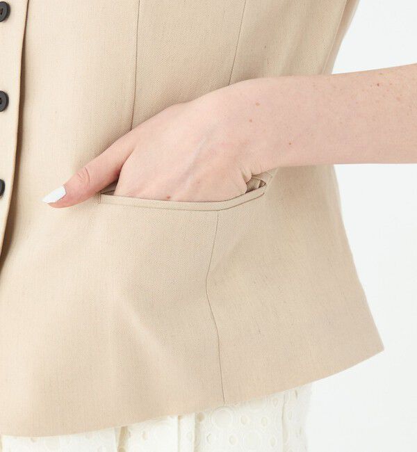 Ballsey「トリアセテートリネンストレッチ キャップスリーブジレ」|ベスト・ジレ|