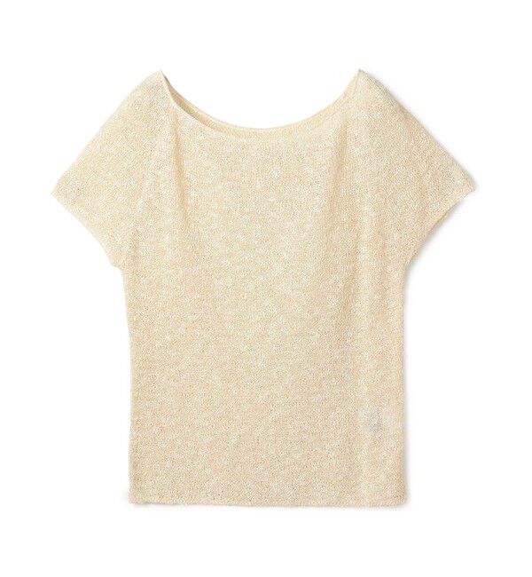 DES PRES「グリッターコットン ショートスリーブプルオーバー」|ニット・セーター|41 ライトベージュ
