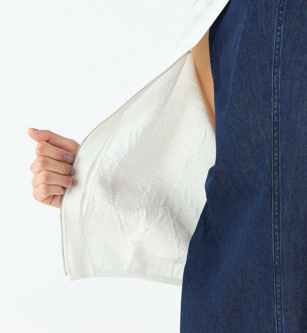 MACPHEE「ボタニカルメッシュ ジップアップカーディガン」|カーディガン|