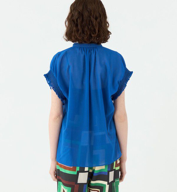 Ballsey「コットンクレープ スタンドカラーブラウス」|シャツ・ブラウス|