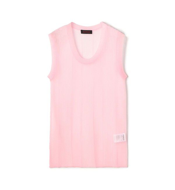 CABaN「シアーナイロン ランダムリブノースリーブプルオーバー」|ニット・セーター|31 ライトピンク