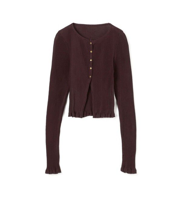 BACCA「プリーツコットン ショートカーディガン」|カーディガン|39 ボルドー