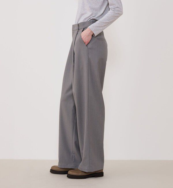 GALERIE VIE「クレープウールストレッチ ストレートパンツ」|スラックス|