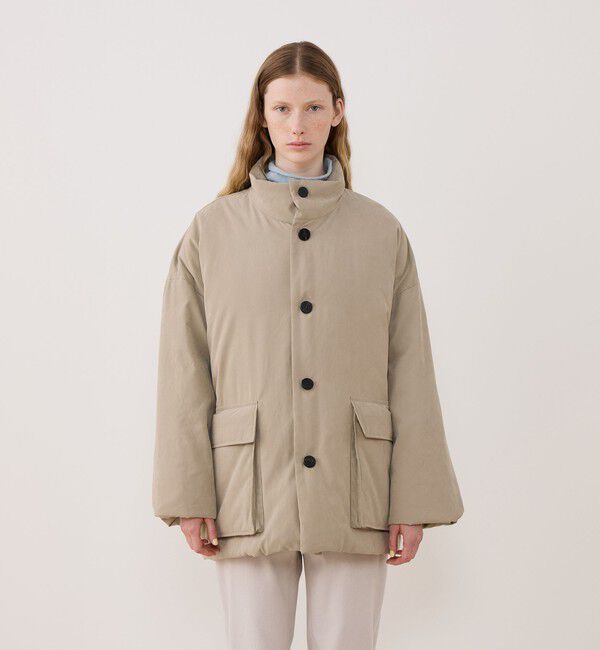 GALERIE VIE「ピーチクロスダウン スタンドカラーオーバーコート」|ダウン|