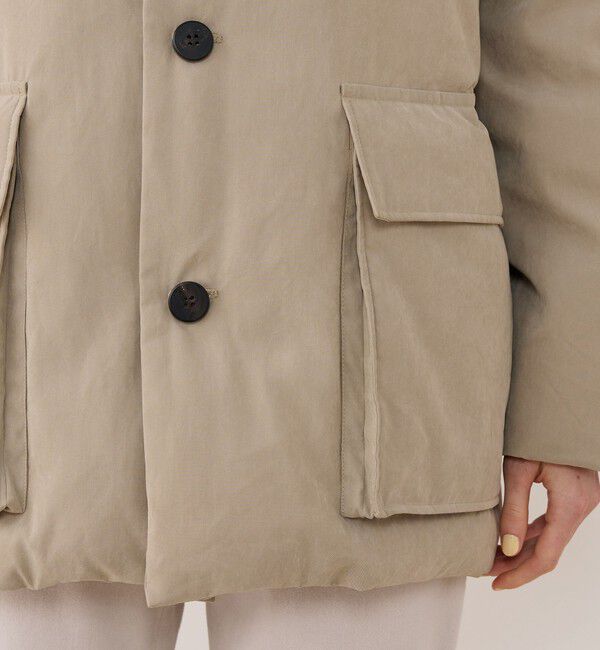 GALERIE VIE「ピーチクロスダウン スタンドカラーオーバーコート」|ダウン|