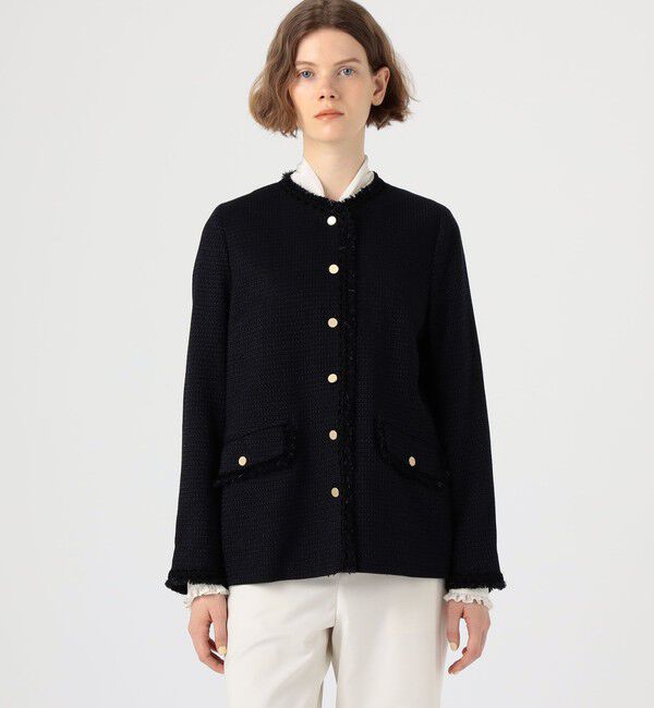 Ballsey「クレストドビー Vクルージャケット」|ノーカラージャケット|