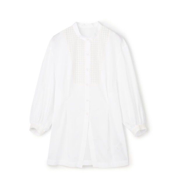 TOMORROWLAND collection「シアーサークルエンブロイダリー コンビブラウス」|シャツ・ブラウス|11 ホワイト