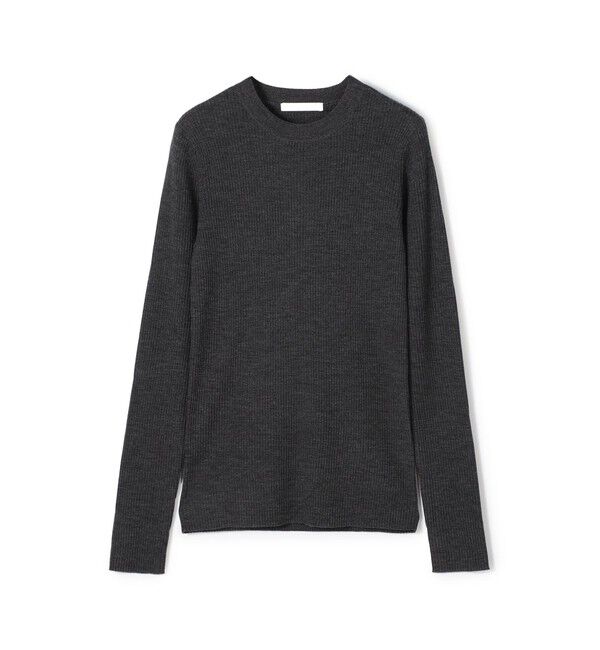 GALERIE VIE「プルミエールウールリブ クルーネックプルオーバー」|ニット・セーター|17 チャコールグレー