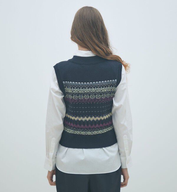 MACPHEE「フェアアイル Vネックベスト」|ベスト・ジレ|