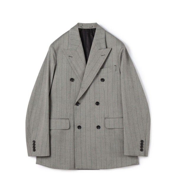 TOMORROWLAND MENS「ウールヘリンボーン ダブルブレステッド6Bジャケット」|テーラードジャケット|18 グレー系