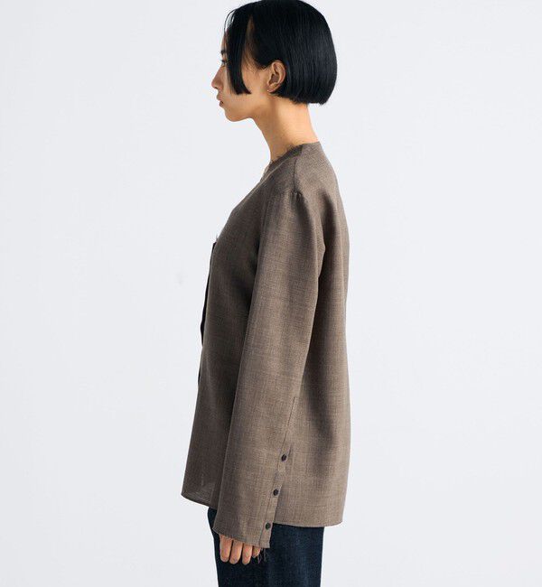 Edition「ウールビエラ Vネックシャツ」|シャツ・ブラウス|