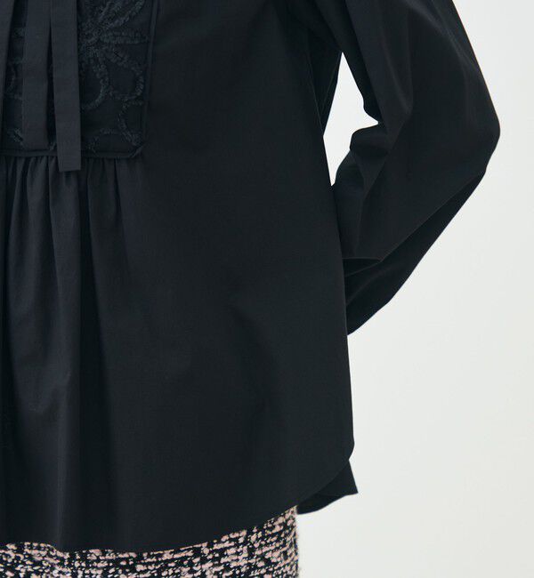 TOMORROWLAND collection「ブラックコンビネーション ボウタイブラウス」|シャツ・ブラウス|
