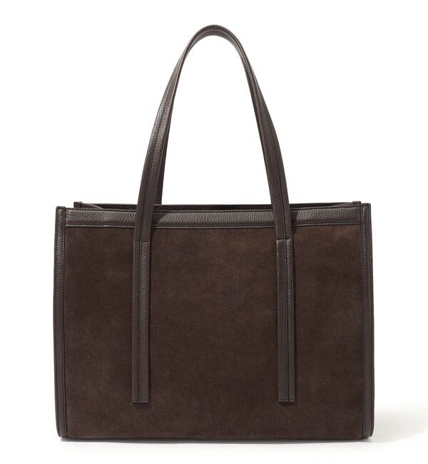 TOMORROWLAND GOODS「TOMORROWLAND シュリンクレザー&times;スウェードコンビ トートバッグ」|トートバッグ|49 ダークブラウン