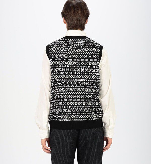 TOMORROWLAND MENS「ウールカシミヤ フェアアイル クルーネックプルオーバー ニットベスト」|ニット・セーター|