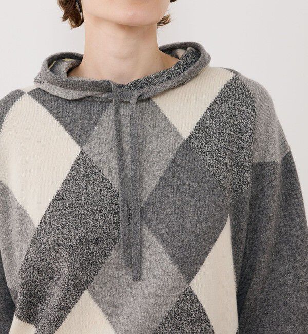 GALERIE VIE「ウールアーガイル フーデッドプルオーバー」|ニット・セーター|