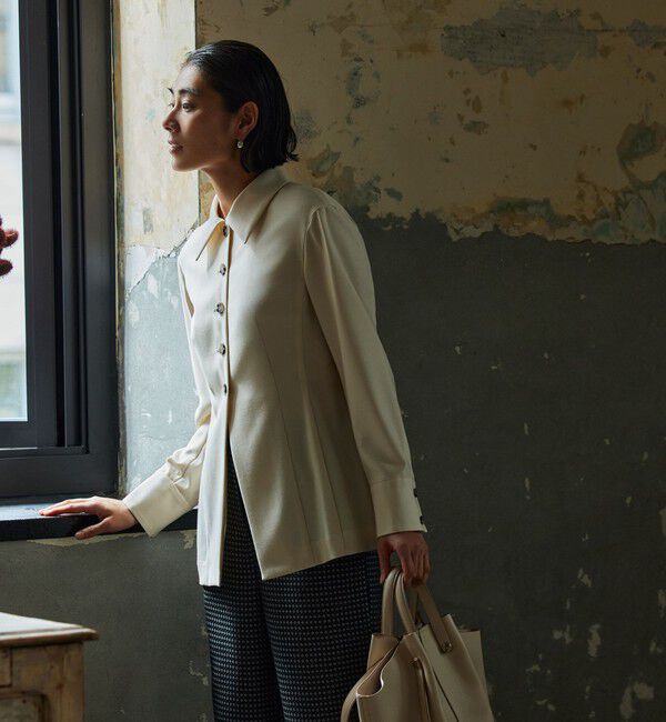 Ballsey「ハイツイストビエラ ステンカラーシャツジャケット」|シャツ・ブラウス|41 ライトベージュ