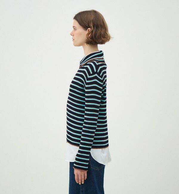 MACPHEE「コットンリブ ジップアップカーディガン」|カーディガン|