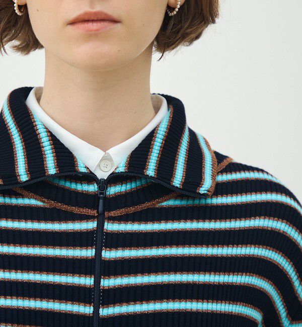 MACPHEE「コットンリブ ジップアップカーディガン」|カーディガン|