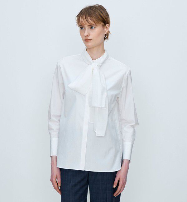 TOMORROWLAND collection「コンパクトブロード シフォンボウタイブラウス」|シャツ・ブラウス|