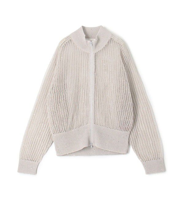 GALERIE VIE「パイエットオープンワーク ジップアップカーディガン」|カーディガン|81 シルバー