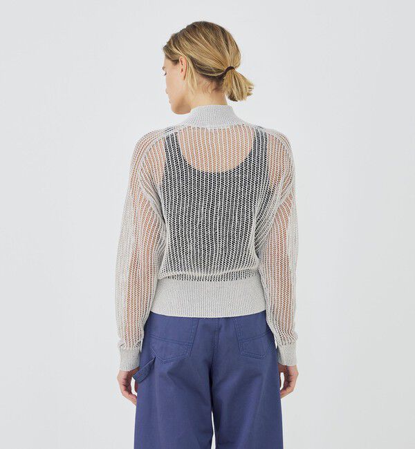 GALERIE VIE「パイエットオープンワーク ジップアップカーディガン」|カーディガン|