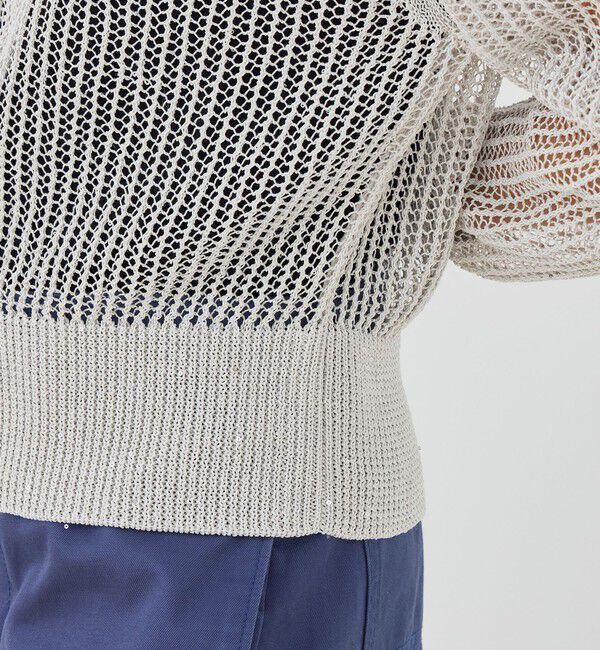 GALERIE VIE「パイエットオープンワーク ジップアップカーディガン」|カーディガン|