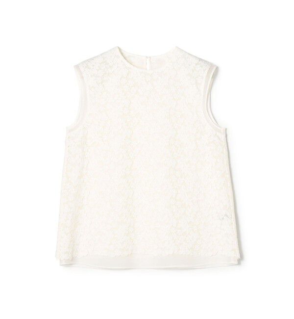 TOMORROWLAND collection「リーフフラワー レイヤードノースリーブブラウス」|シャツ・ブラウス|11 ホワイト