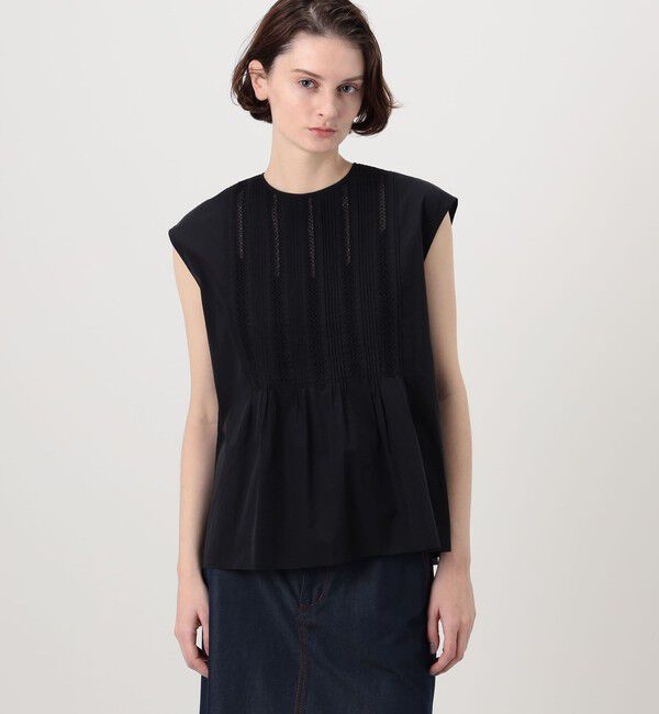 TOMORROWLAND collection「コットンコンビネーション ピンタックブラウス」|シャツ・ブラウス|