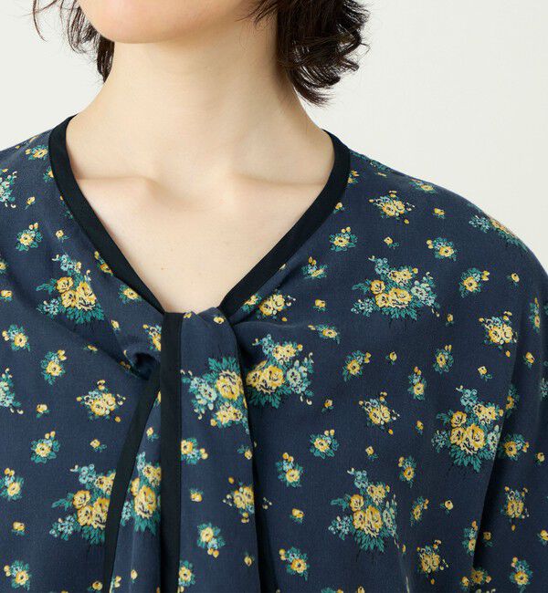 SOULEIADO「レーヨンプリント フロントノットブラウス」|シャツ・ブラウス|