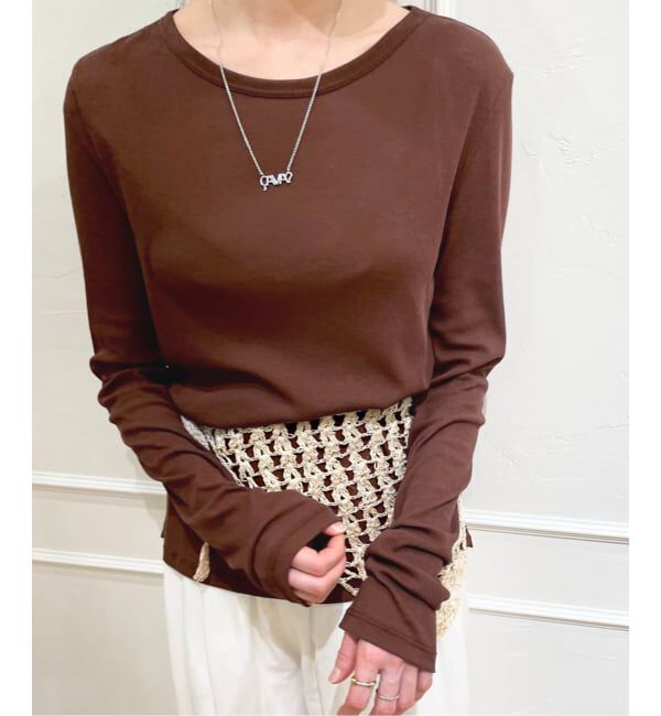 EMILYWEEK「《追加9》パウダリーコットンプルオーバー」|Tシャツ・カットソー|ブラウン