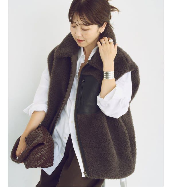 Plage「lesTendre boa ベスト」|ダウンベスト・ベスト|グレー