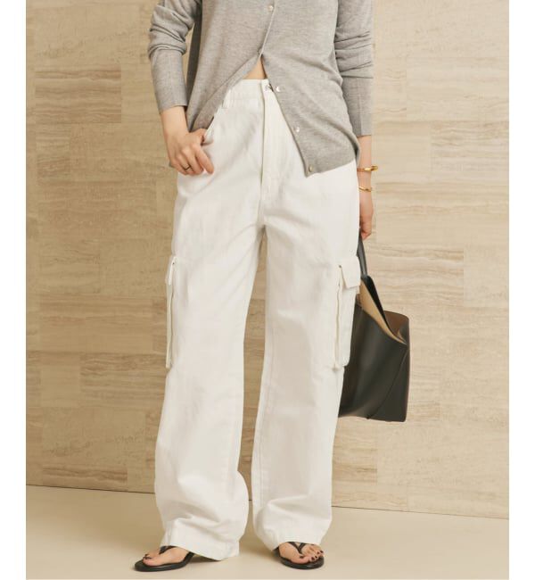 Plage「R&rsquo;IAM 麻混ホワイトデニムパンツ」|デニム|