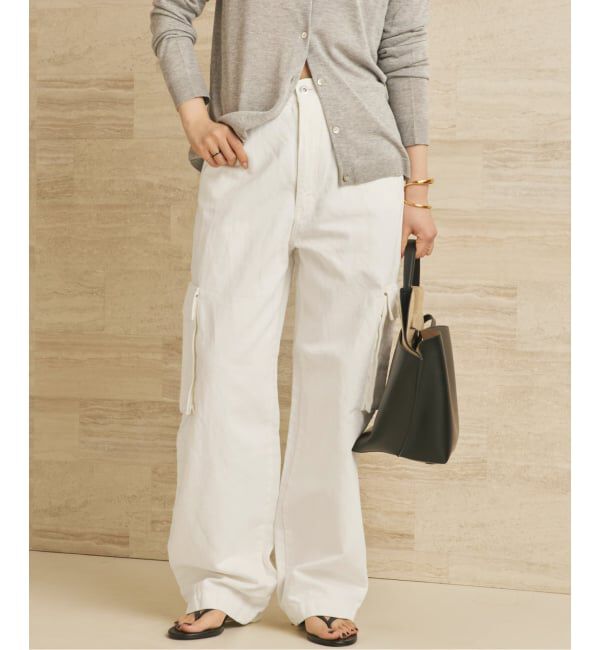 Plage「R&rsquo;IAM 麻混ホワイトデニムパンツ」|デニム|