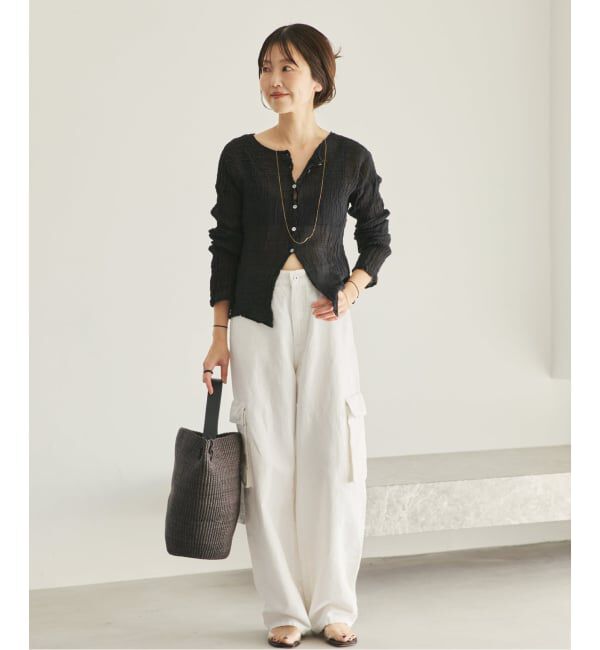 Plage「R&rsquo;IAM 麻混ホワイトデニムパンツ」|デニム|