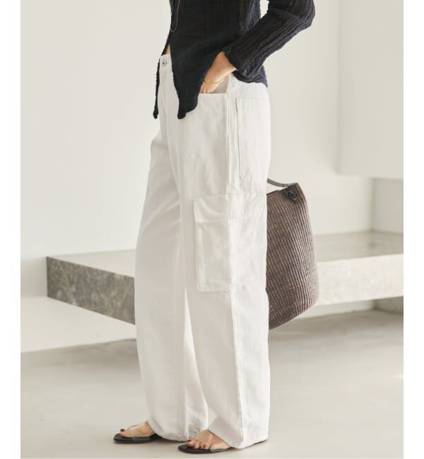 Plage「R&rsquo;IAM 麻混ホワイトデニムパンツ」|デニム|