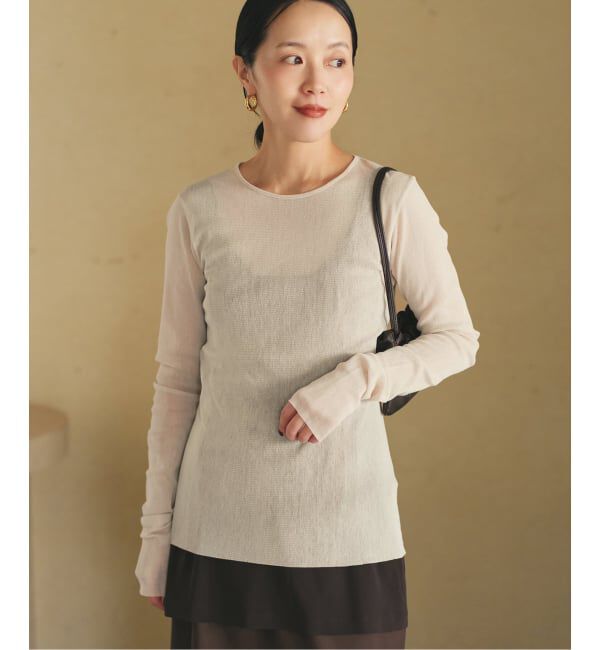 Plage「《追加予約》Mesh Sheer ロンT 6」|Tシャツ・カットソー|ベージュ A