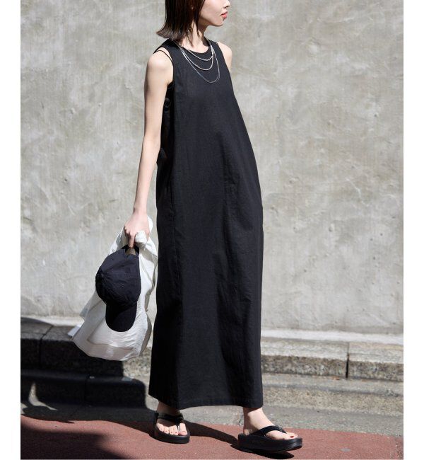 SLOBE IENA「リネンレーヨンノースリーブナローワンピース」|ワンピース|