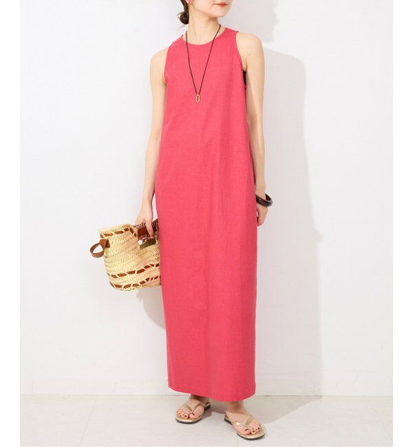SLOBE IENA「リネンレーヨンノースリーブナローワンピース」|ワンピース|