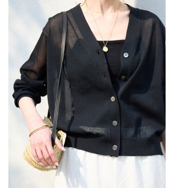 SLOBE IENA「《追加》リネン混シアーカーディガン」|カーディガン|