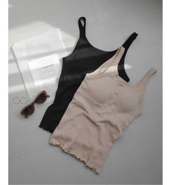 SLOBE IENA「《追加》PALM/パーム SLOBE別注 2SETキャミソール」|インナー|ブラック