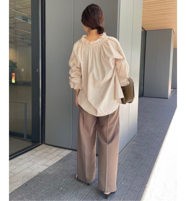 SLOBE IENA「《一部WEB・店舗限定カラーあり》タイプライターフリルカラーブラウス」|シャツ・ブラウス|