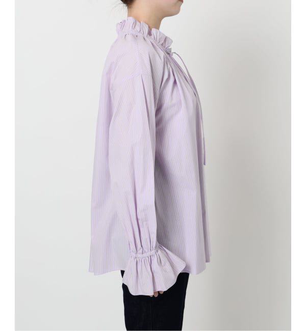 SLOBE IENA「《一部WEB・店舗限定カラーあり》タイプライターフリルカラーブラウス」|シャツ・ブラウス|