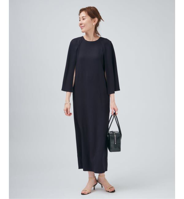 VERMEIL par iena「ACEPOLYバックサテンケープ風ワンピース」|ワンピース|