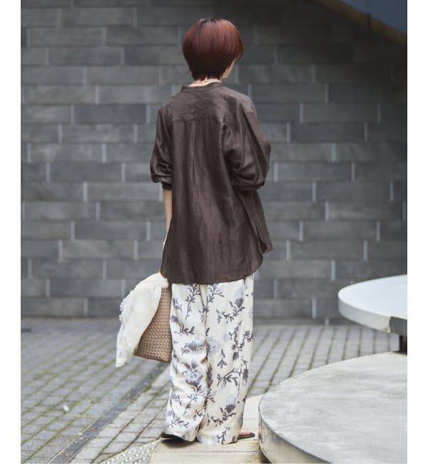 IENA「《一部カラーWEB限定》ラミーリヨセルバンドカラーシャツ」|シャツ・ブラウス|