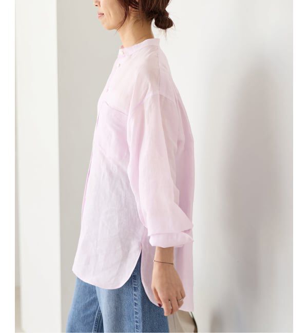 IENA「《一部カラーWEB限定》ラミーリヨセルバンドカラーシャツ」|シャツ・ブラウス|